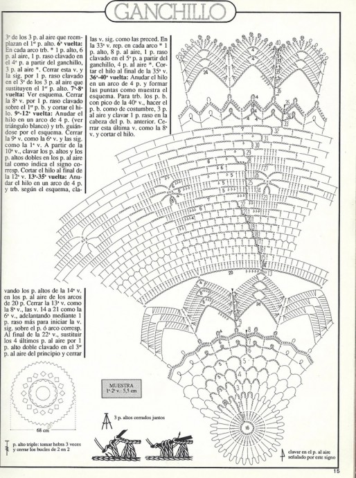 Ажурная вязанная салфетка