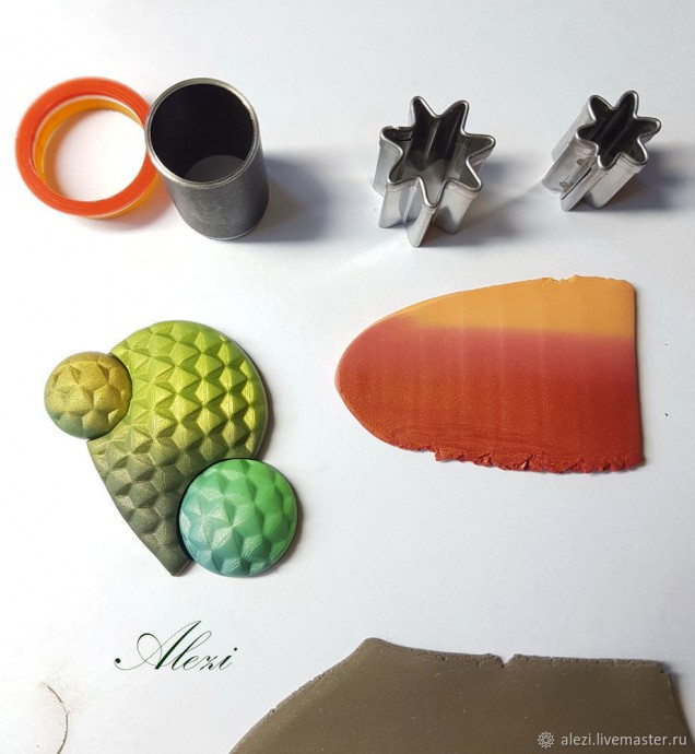 Брошь "Кактус" из полимерной глины