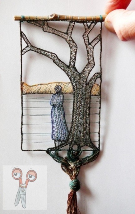 ​Полупрозрачные картины из пряжи