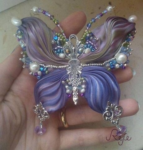 Шикарная вышивка лентами шибори Шикарная вышивка лентами шибори