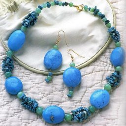 Ожерелье с бирюзой на 3 нити