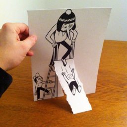 ​Объёмные рисунки из одного листа бумаги