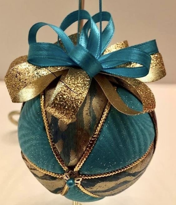 Варианты декора елочных шаров