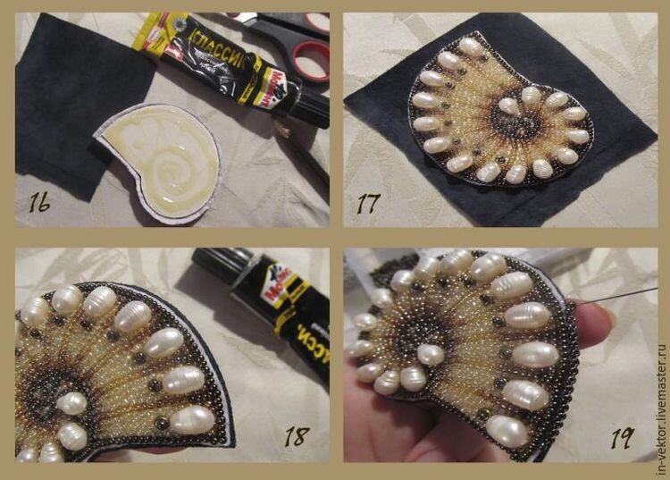 Вышивка бисером: ракушка