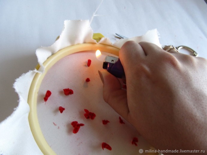 Вышивка клубники атласными лентами Вышивка клубники атласными лентами