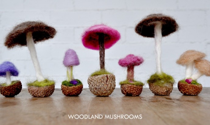 Как свалять прекрасные миниатюрные грибы