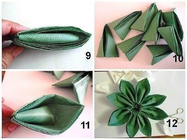 Лотос из салфеток