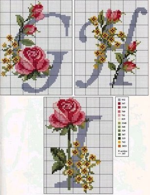 Монограммы в технике вышивки крестом, чтобы ваши вещи стали неповторимыми