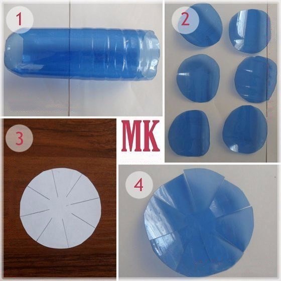 Васильки из пластиковых бутылок: мастер-класс