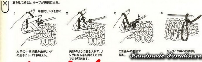 Вытянутые петли крючком