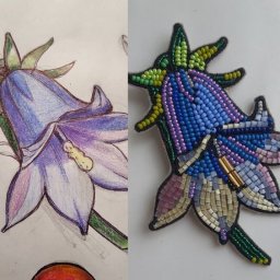 ​Бисерная живопись: цветочки