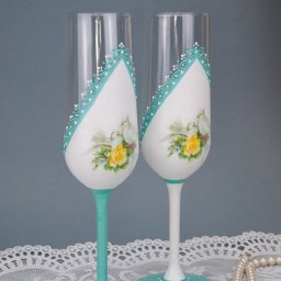 Декупаж свадебных бокалов