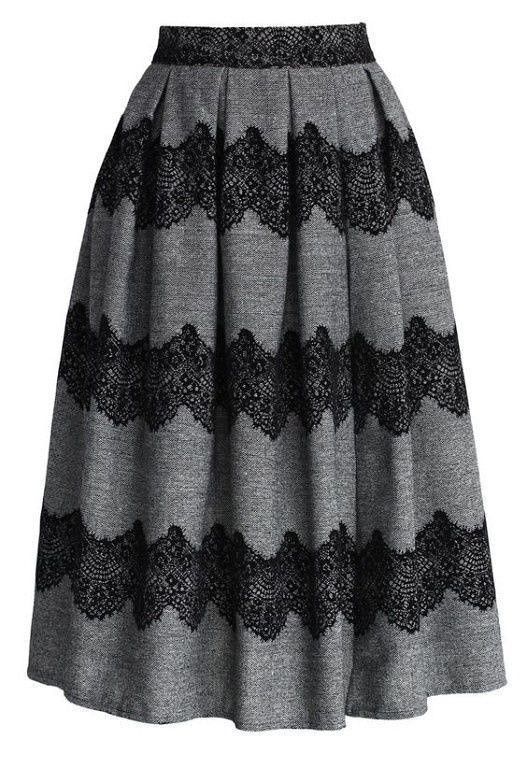 Идеи украшения юбок кружевом