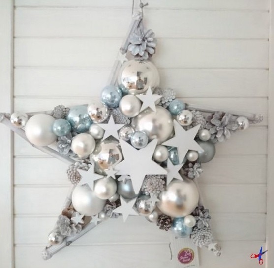 Праздничные декор со звёздами и ёлочными шарами: волшебные идеи для вдохновения