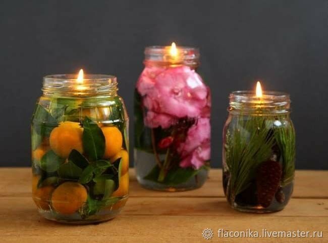 Масляная свеча с декором