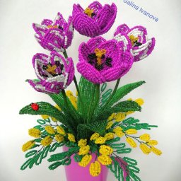 Желто-лиловый букет