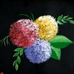 ​Рисуем гортензию на черном фоне