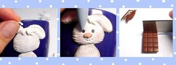 Украшаем чашку зайцем