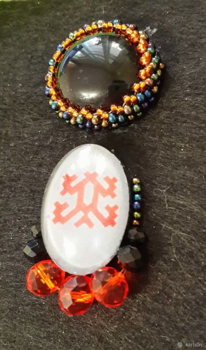 Изготавливаем брошь "Узорчатый жучок"