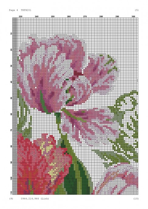 ​Вышиваем изумительные тюльпаны