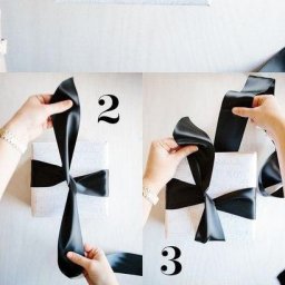 Завязываем красивый бант на коробочке