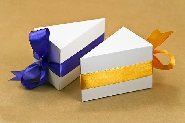 Подарочные коробочки в виде кусочка торта: схема