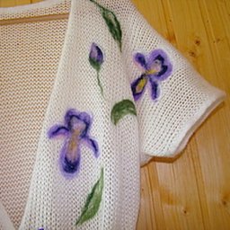 Рисование шерстью по трикотажу