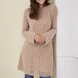 ​Платье-туника с ажурной полосой