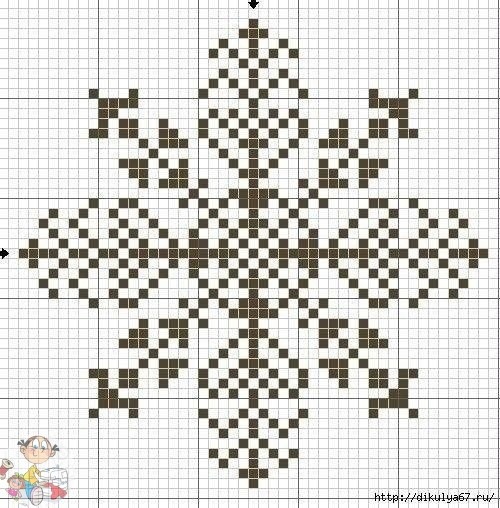 Шаблоны для вышивки: снежинки