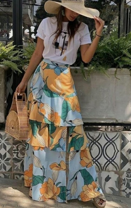 Романтичные юбки с оборками и воланами для любителей макси