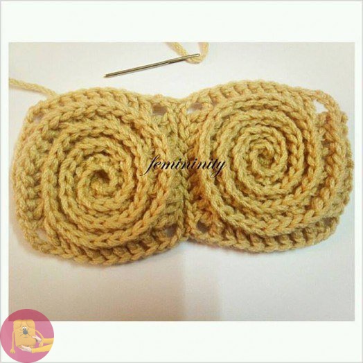 Плед из спиральных цветов