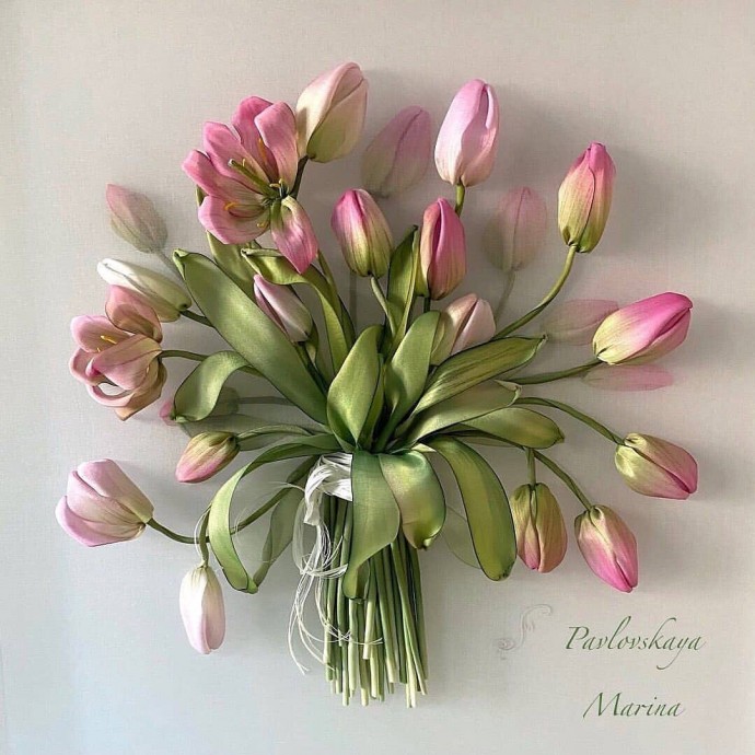 Шикарная вышивка лентами