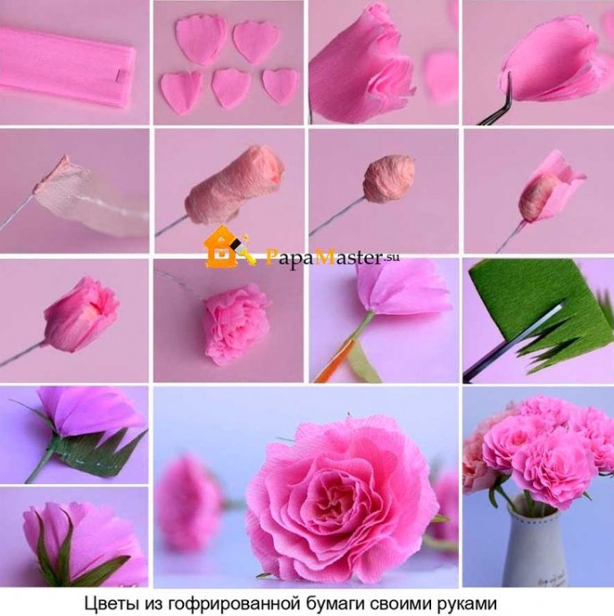 Цветы из гофрированной бумаги: красивее живых