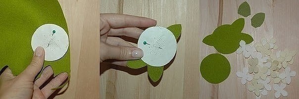 Гортензия из фетра