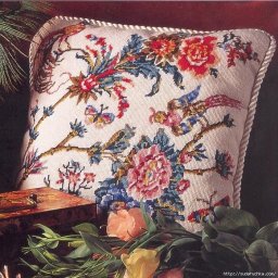 Вышиваем розы на подушках