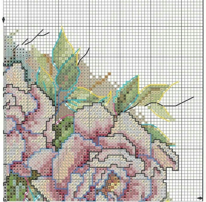 Подушка с цветочной вышивкой