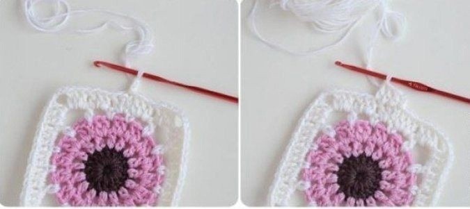 Вяжем квадратный мотив