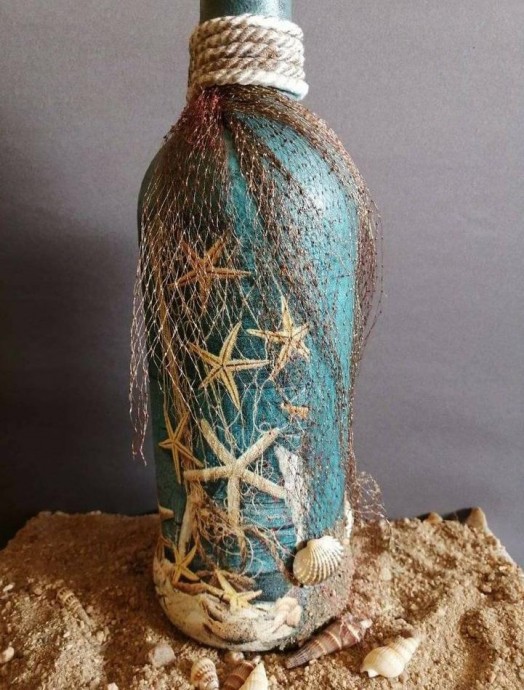 Интерьерные бутылки в морской тематике Интерьерные бутылки в морской тематике