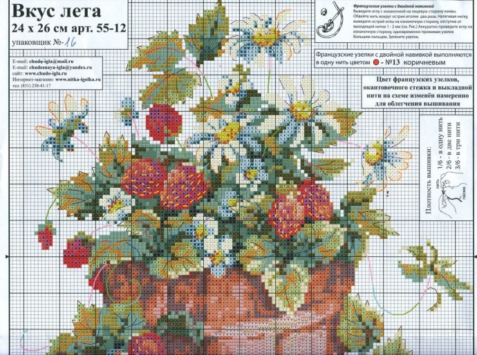 Вышиваем корзину с земляникой Вышиваем корзину с земляникой