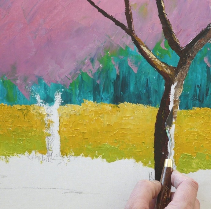 ​Рисуем розовый лес