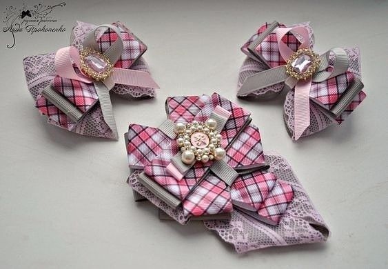 Украшения из атласных лент