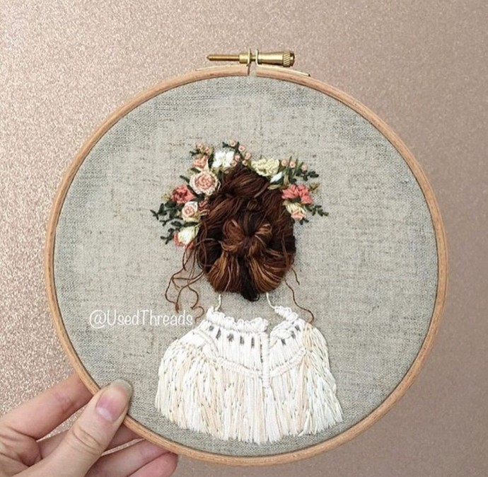 Идеи нежной вышивки: вид со спины