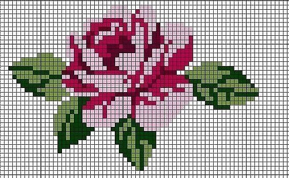 ​Вышивка цветов крестиком