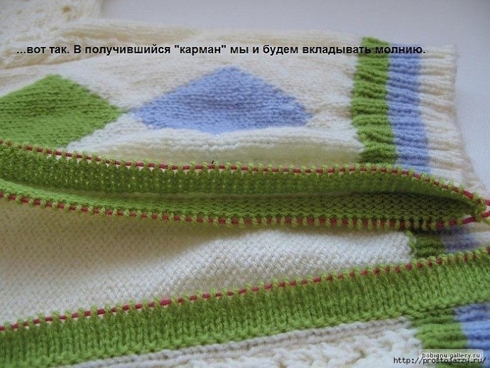 Как вшить застежку-молнию в вязаное изделие