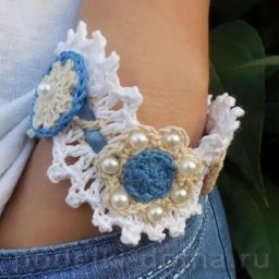 Вязаный браслет крючком