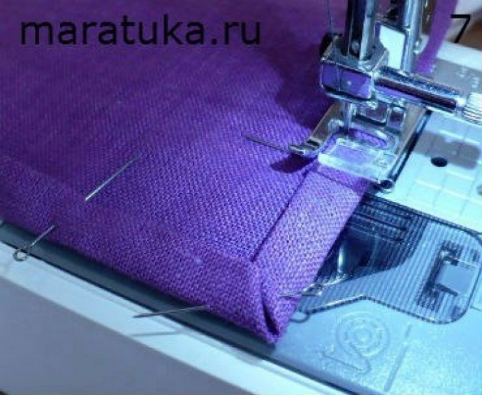 Обработка прямого угла срезов ткани