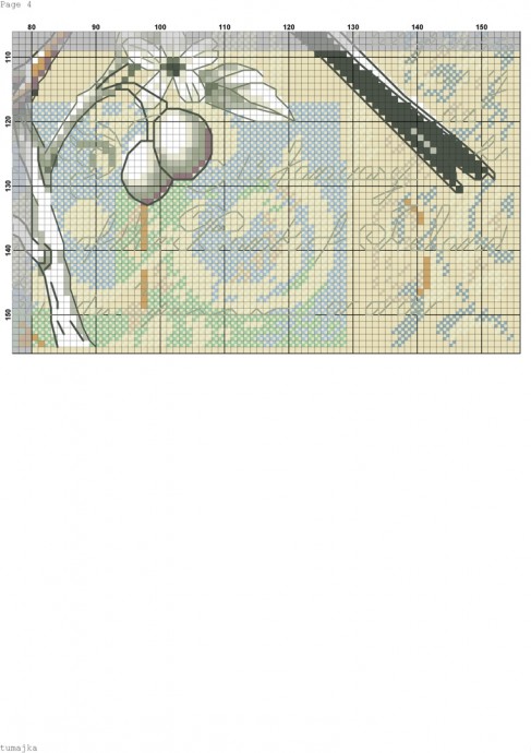 ​Вышивка "Птичка на фоне клетки"