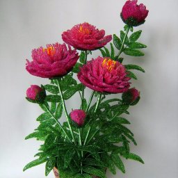 ​Пионы из бисера