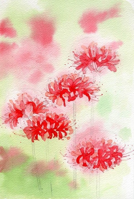 Рисуем цветы акварелью