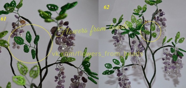 Бонсай из бисера и полудрагоценных камней